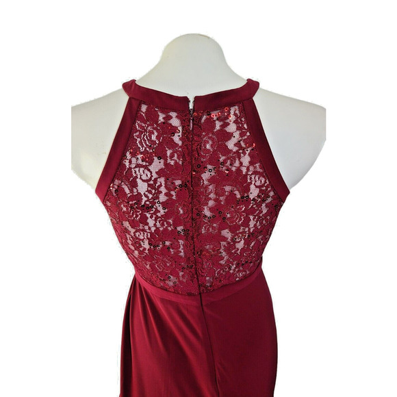Night Way Merlot Sequined Gown / Prom Dress - Picture 3 of 7